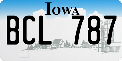 IA license plate BCL787