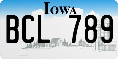 IA license plate BCL789