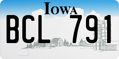IA license plate BCL791