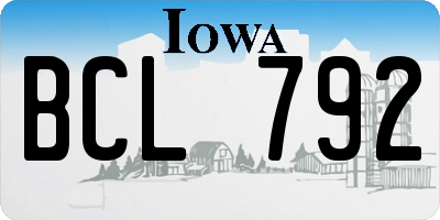 IA license plate BCL792
