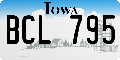IA license plate BCL795