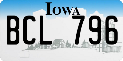 IA license plate BCL796
