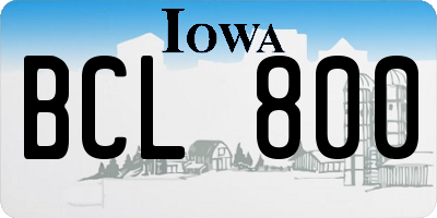 IA license plate BCL800