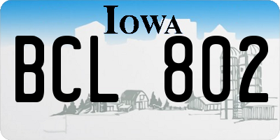 IA license plate BCL802