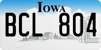 IA license plate BCL804