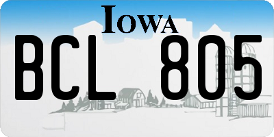 IA license plate BCL805