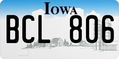 IA license plate BCL806