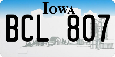 IA license plate BCL807