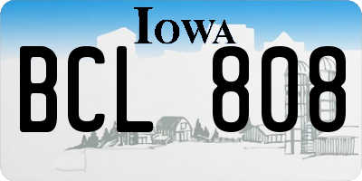 IA license plate BCL808