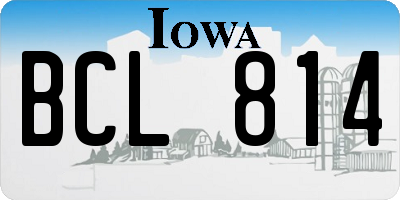 IA license plate BCL814