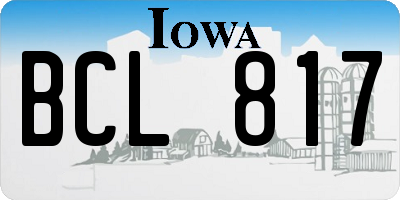 IA license plate BCL817