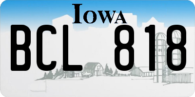 IA license plate BCL818