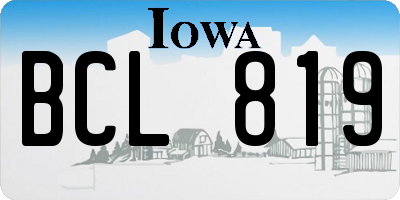 IA license plate BCL819