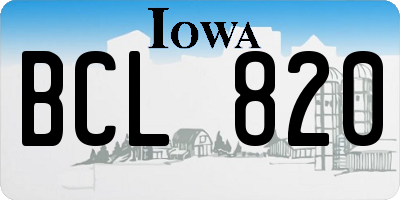 IA license plate BCL820