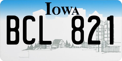 IA license plate BCL821