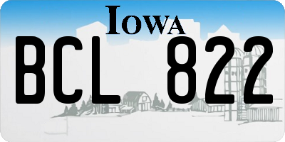 IA license plate BCL822