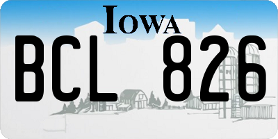 IA license plate BCL826
