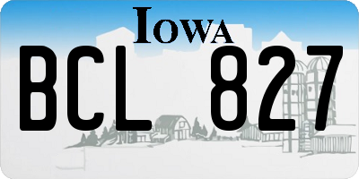 IA license plate BCL827