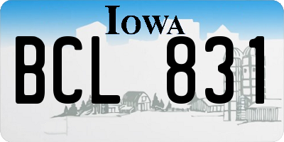 IA license plate BCL831