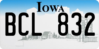 IA license plate BCL832