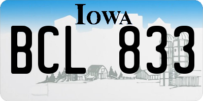 IA license plate BCL833