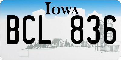 IA license plate BCL836