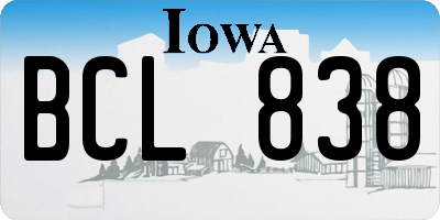 IA license plate BCL838