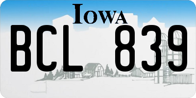 IA license plate BCL839