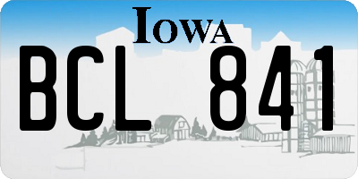 IA license plate BCL841