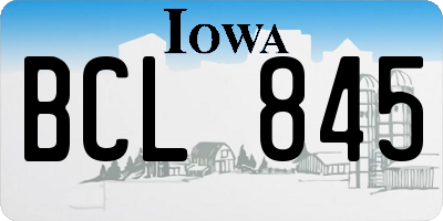 IA license plate BCL845