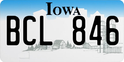 IA license plate BCL846