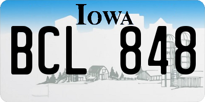 IA license plate BCL848