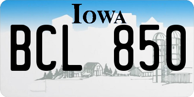 IA license plate BCL850
