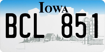 IA license plate BCL851