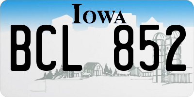 IA license plate BCL852