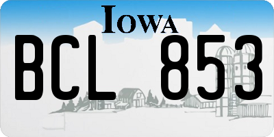 IA license plate BCL853