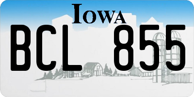 IA license plate BCL855