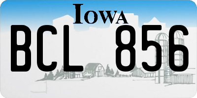 IA license plate BCL856