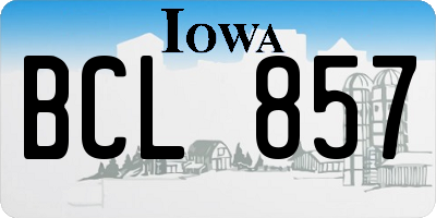 IA license plate BCL857