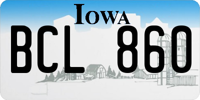 IA license plate BCL860