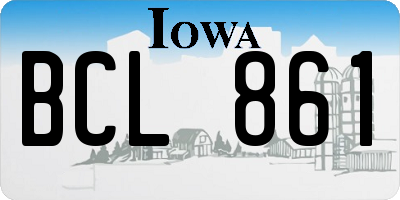 IA license plate BCL861