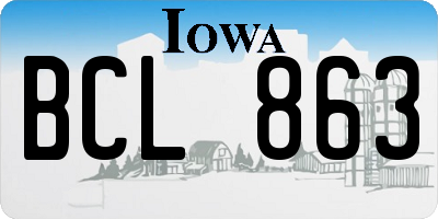IA license plate BCL863