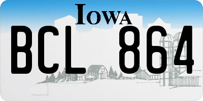 IA license plate BCL864