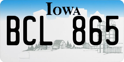 IA license plate BCL865