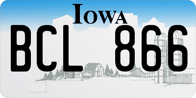 IA license plate BCL866