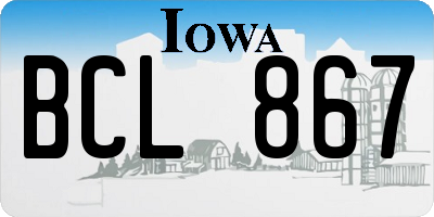 IA license plate BCL867