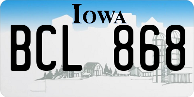 IA license plate BCL868