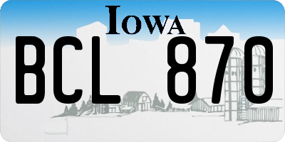 IA license plate BCL870