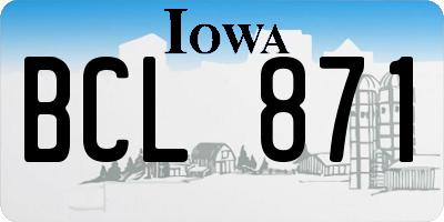 IA license plate BCL871