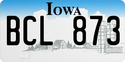 IA license plate BCL873